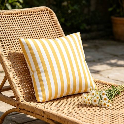 1pc double sided print throw pillow white stripe cushion for outdoor balcony courtyard relaxation decor