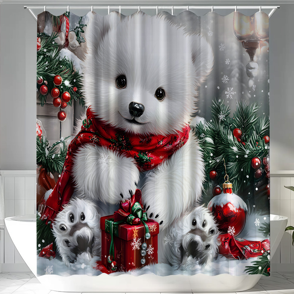 

Christmas Shower Curtain - , Included - Bathroom Decor By