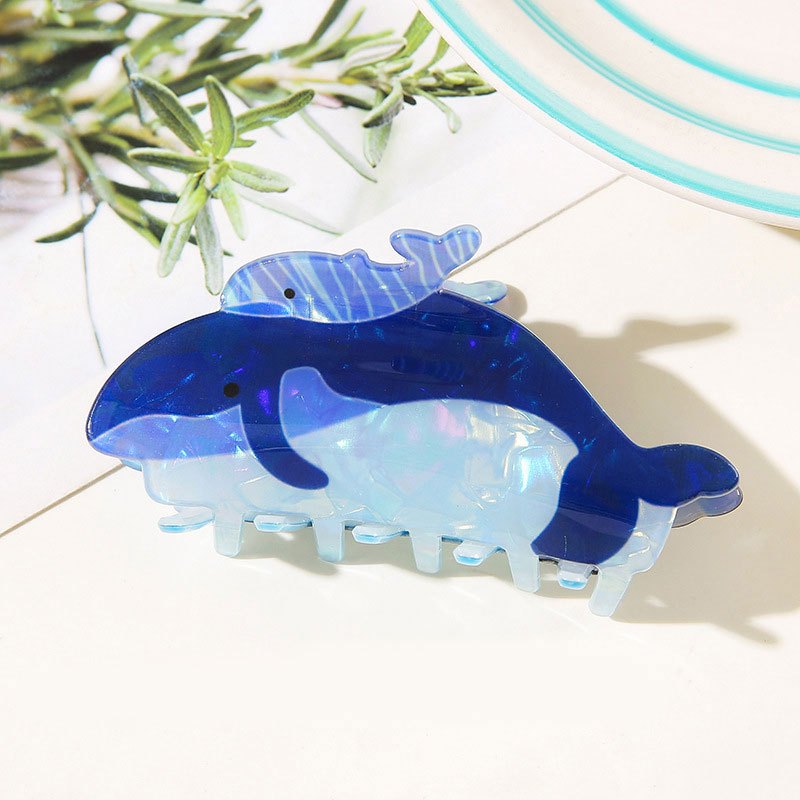 TEMU 1pc Ocean Dolphin Shell Hair Clip, Cute Design, Safe Material, Easy And Versatile. Suitable For Beach , Island Trips, Ocean Enthusiasts, And