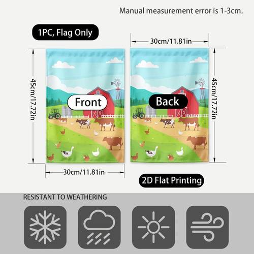 2d flat 2d flat printing 1pc garden flag with farm barn animals durable polyester for lawn porch or yard flagpole not included seasonal home accent quality garden decorations