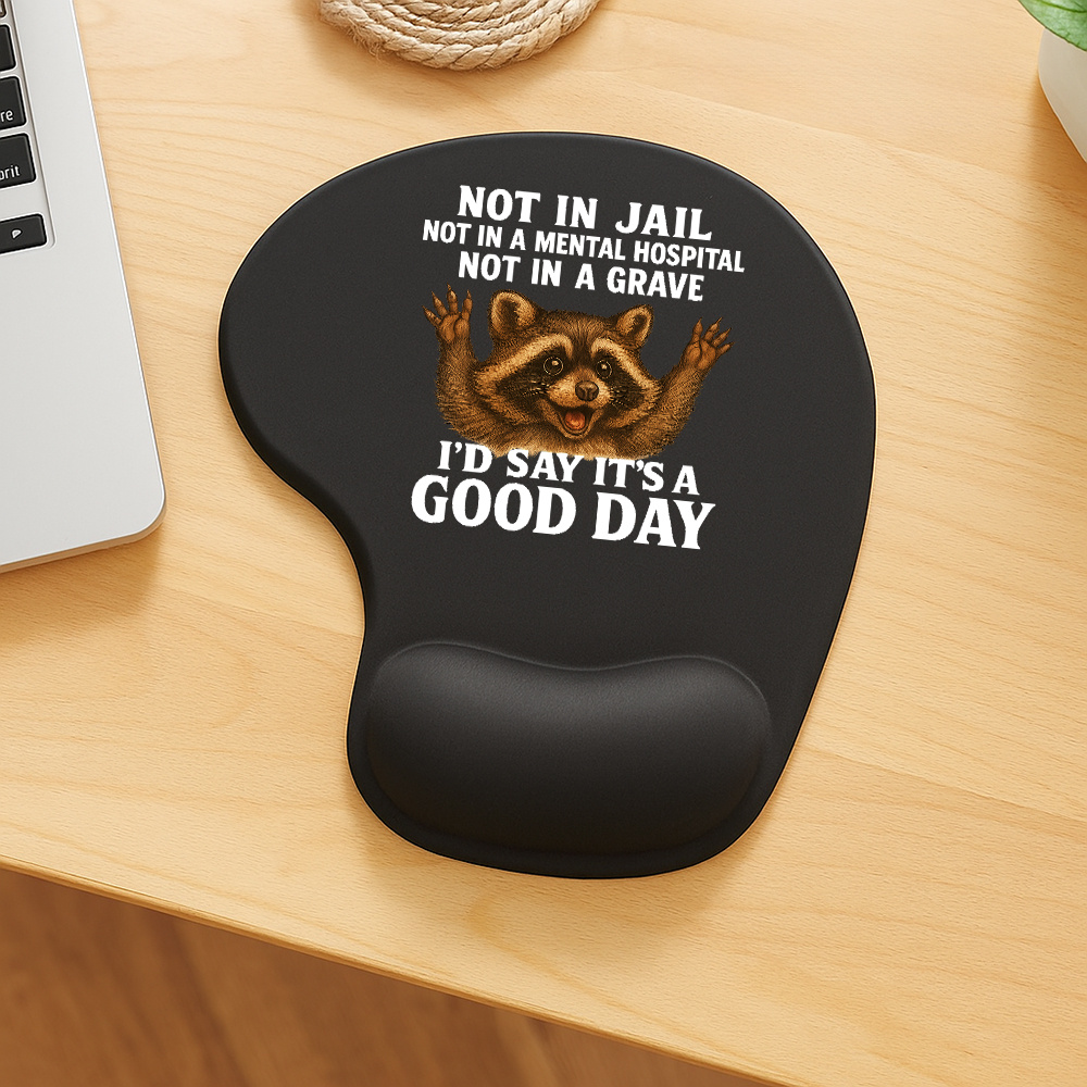 TEMU Humorous Mouse Pad Featuring A "not In Jail" Design With A Wrist Rest - Office And Gaming Use - Charming Desk Decoration For A For Home Office -