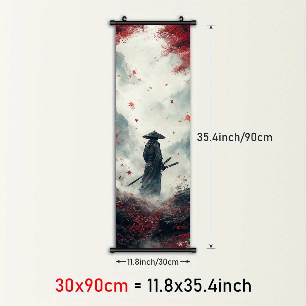 TEMU 1pc Anime & Hanging Scroll Wall Art - Japanese Canvas Print With , Plastic Frame & Hanger For Indoor/outdoor Home Decor (living Room, Bedroom,