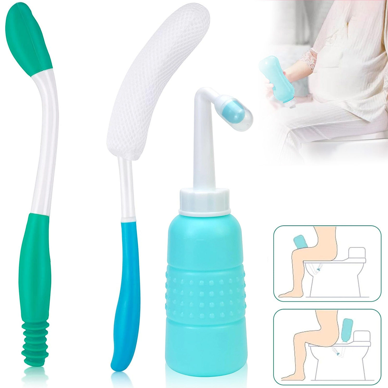 Wiper Tool Set, Toilet Aids For Wiping Bottom, Long Handle Wiper For People Elderly, Overweight, Disabled, Surgery Recovery