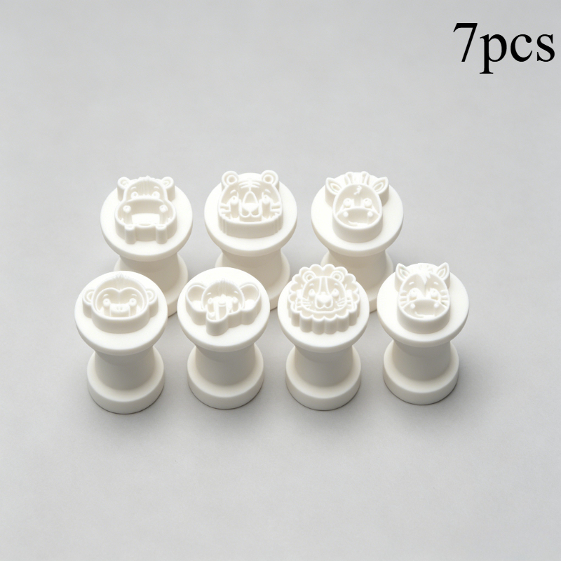 TEMU Set de 7 tampons en animaux, tampons de poterie animaux de imprimés en 3D (Lion, Tigre, Éléphant, Singe) pour pâte polymère et loisirs créatifs