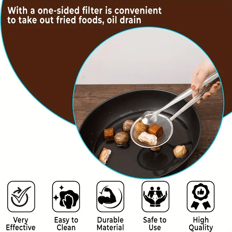 Pinzas de acero inoxidable, multifuncionales y fáciles de limpiar, ideales para cocinar alimentos más saludables, freír y asar al aire libre