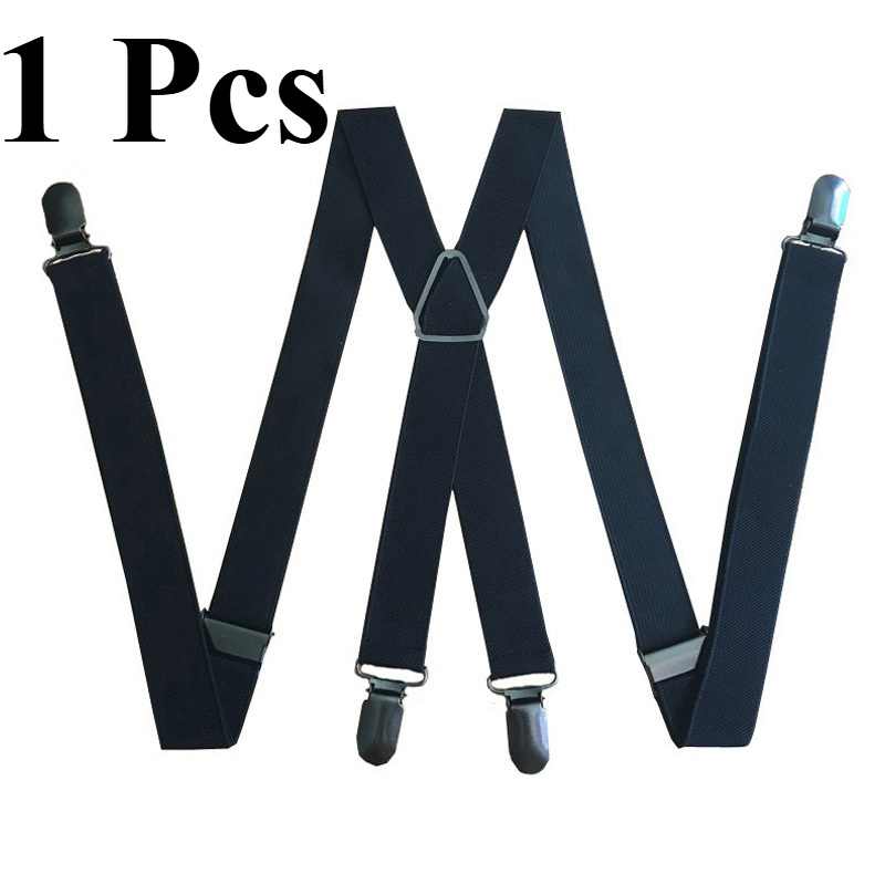 Image of 1 Durable Adjustable Men's Suspenders, Equipped With 4 Sturdy Clips - High-elastic X-shaped Pants Straps, With Dress Pants - An For Formal Occasions And Valentine's Gifts
