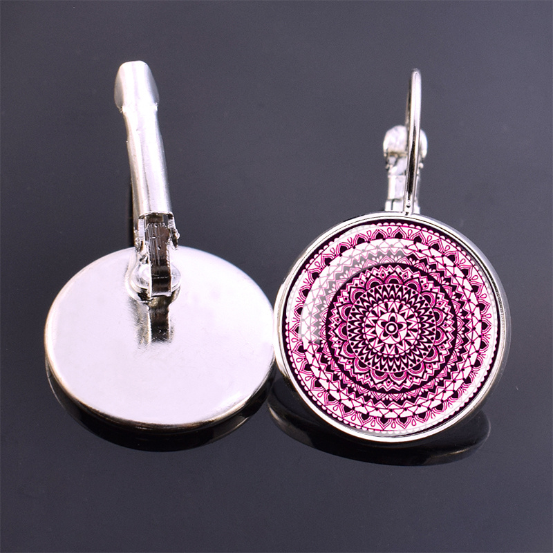 TEMU A Pair Of Unique Patterned Gemstone Earhooks, Beautifully Designed With Glass Adhesive Pendants, Jewelry Gifts