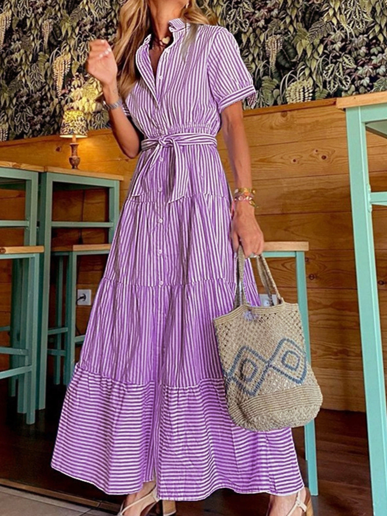 slim fit dress slacks Elegant Floral Halter Dress for Women