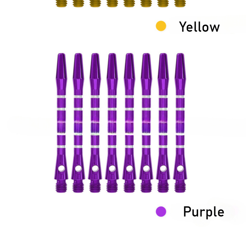 6pcs Multi-Color Options 2BA Aluminum Dart Shafts 48Mm/4.8cm Five-Line Carved Dart Shafts Metal Aluminum Additions in Black, Red, Blue, Yellow, Green, And Purple Slingshot