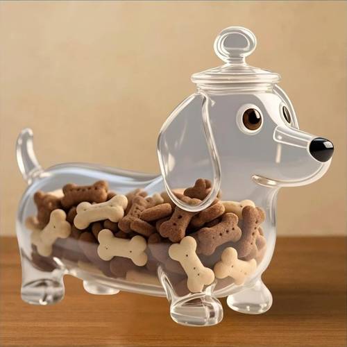 handmade dachshund glass jar with lid airtight moisture proof suitable for kitchen storage cute dog shaped container for snacks spices tea hand washable glass jar with dachshund themed decoration gift for pet lovers