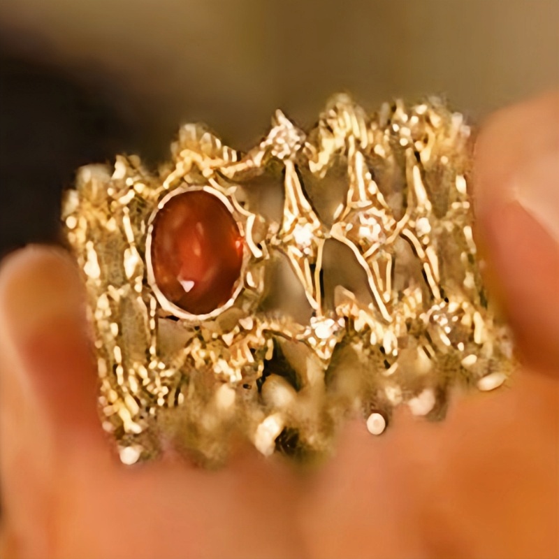 JOYHERS Women's Plated Wide Ring, Birthstone Design