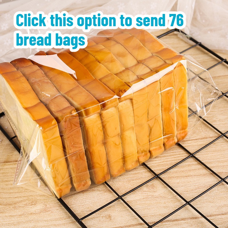 TEMU 76 Transparent Pleated Bread Bags (bulk Pack) - Disposable Food-grade Bread Storage Bags