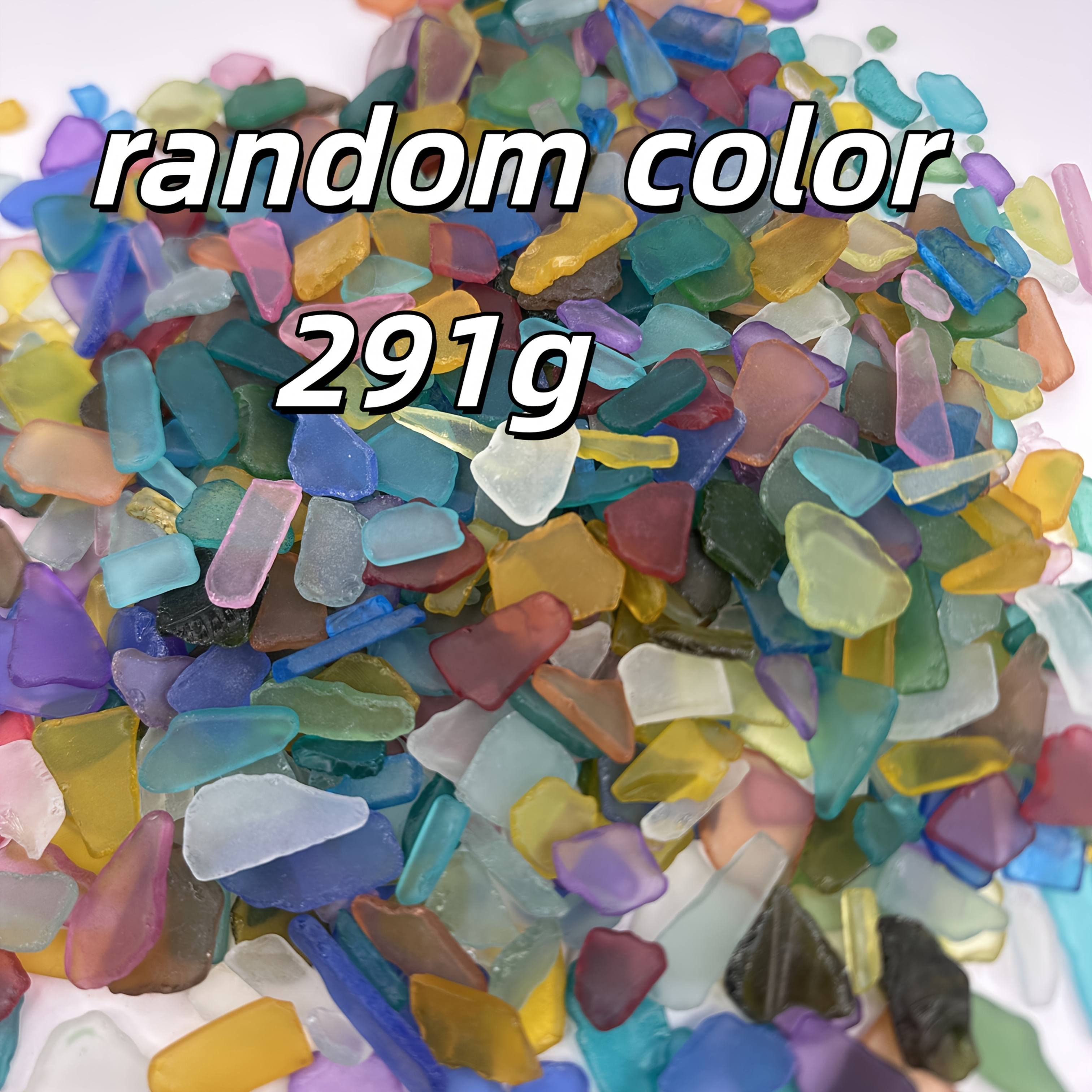 TEMU 291g Irregular Multicolor Frosted Sea Glass Chips, 0.39-1.18in Random Color Pieces For Collage, Wind Chimes, Jewelry, Resin Art & Home Crafts,