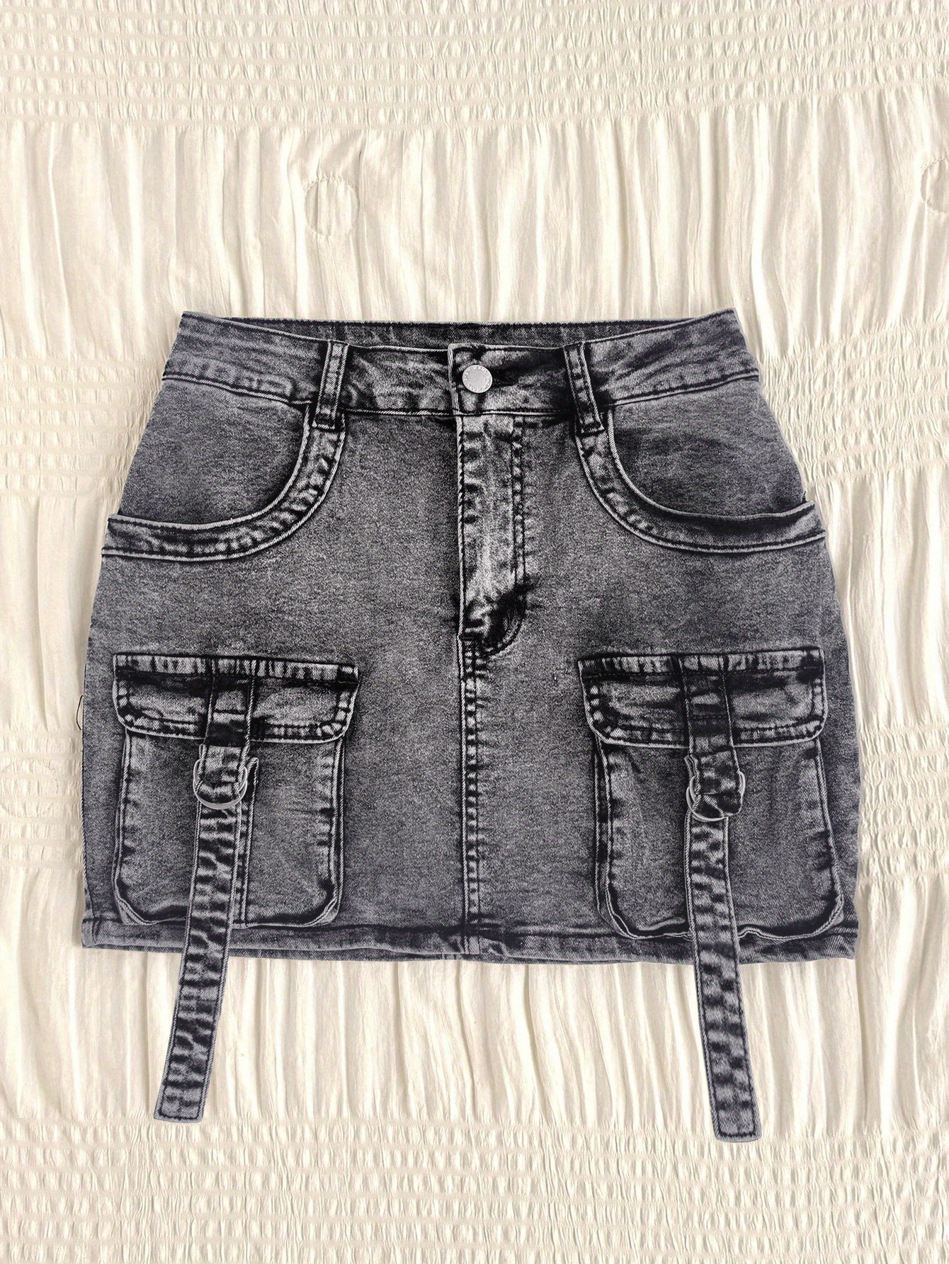 ■KIMHEKIM■ キムヘキム Chic Pocket Wrapped Denim Skirt Pocket Wrapped Denim Skirt by Kimhekim - societyA