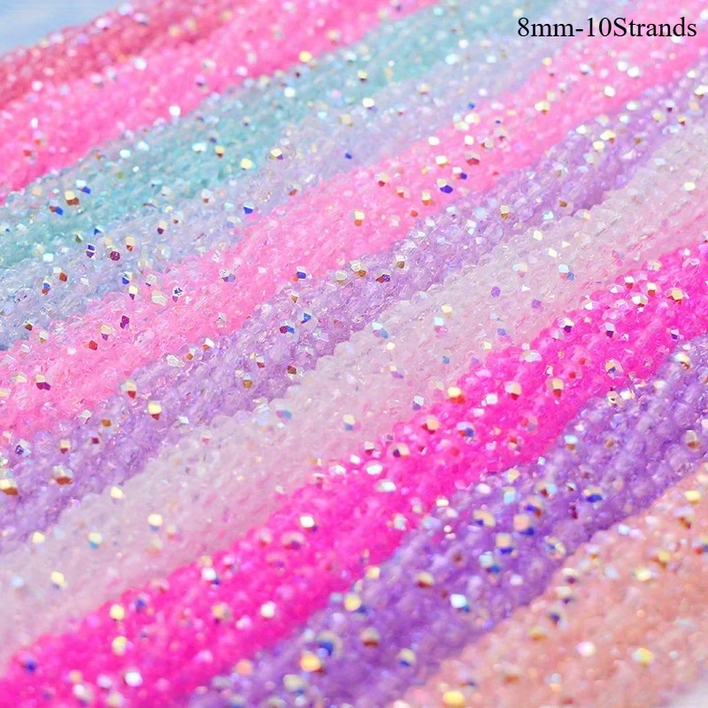 TEMU 1200/1200/850/680pcs Mixed Color Inlaid Glass Beads With Loose Beads For Jewelry Making Diy Bracelet Accessories 3/ 4/ 6/ 8mm