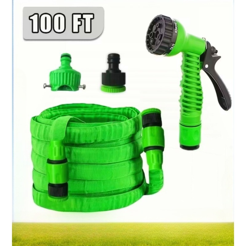 TEMU 50ft/ 100ft Heavy-duty Stainless Steel Garden Hose Ultra-flexible, Puncture-resistant Anti-rust With 10-in-1 Nozzles Kink-free 3/ 4" Pvc Inner