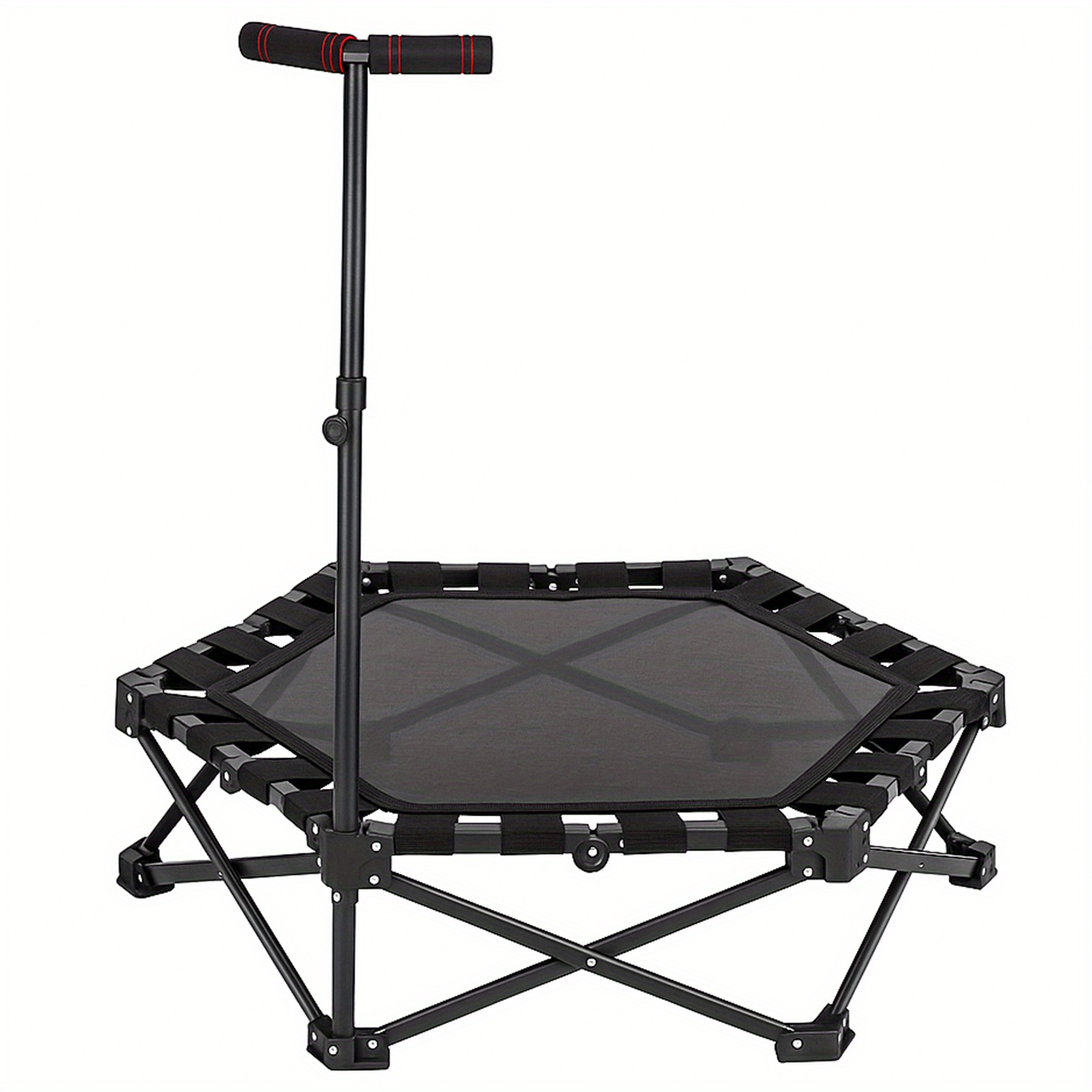 Black Heavy-Duty Portable Trampoline, 200kg Capacity, Foldable Design