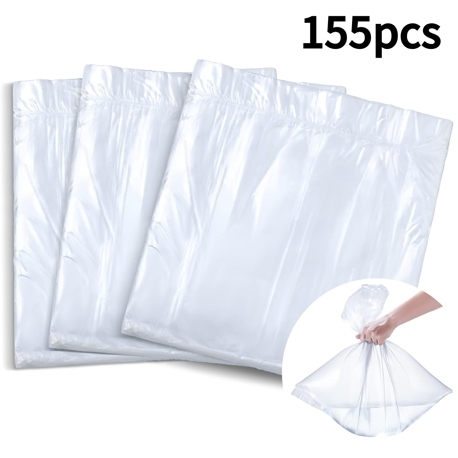 155pcs Disposable Foot Spa Basin Liners, Portable Plastic Pedicure Bags, Suitable For Foot Soaking, Pedicure Spa, Hotel And Home Use, Large Thin Foot Spa Liner Bags, Size 65 X 55cm