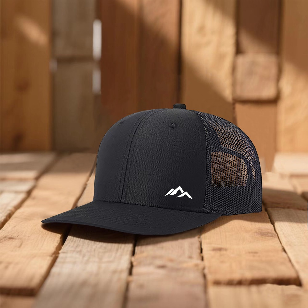 TEMU Casquette de baseball respirante de haute qualité, réglable et avec motif montagne facile, pour camionneurs. Casquette en unisexe tendance,