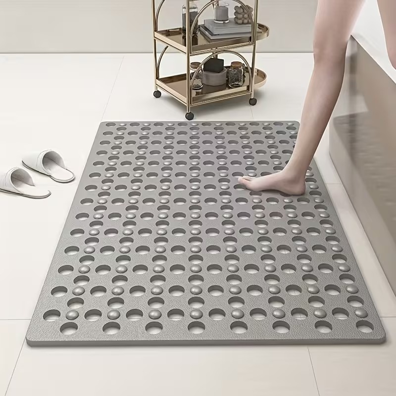 TEMU 1 Quick-dry Non-slip Shower Mat With Circular Hole Design- Non-slip Bathroom Mat Drainage And Massage Ring Pads, Suitable For Bathtubs, Showers,