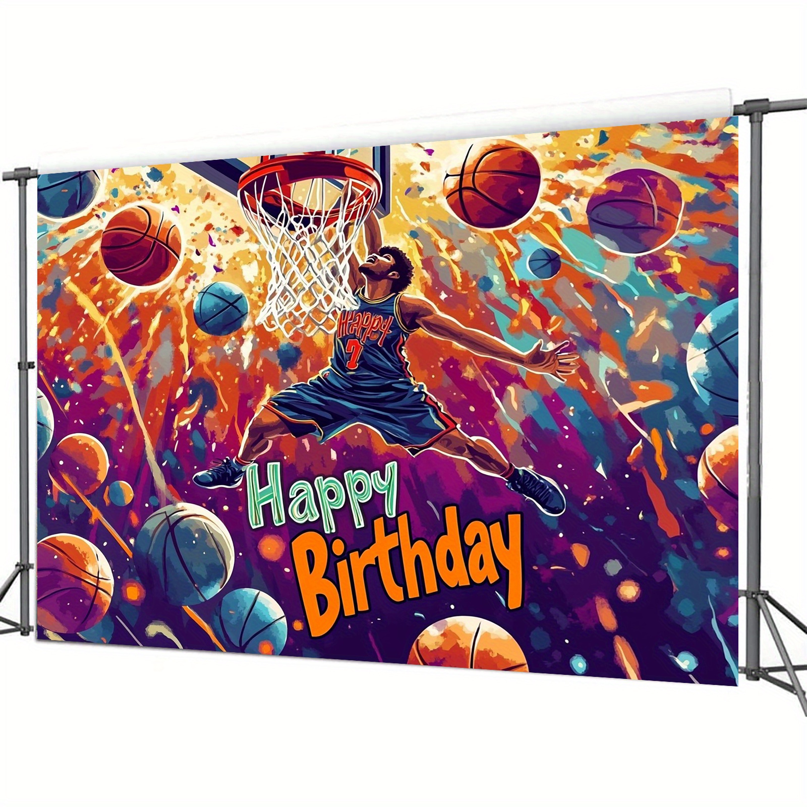 Basketball Theme Party Banner - Let The Madness Begin, 9.8 X 1.5 Ft, Indoor/Outdoor Decor