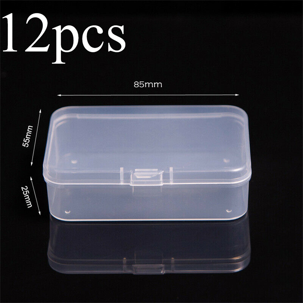 Image of Set Of 12 Small Transparent Rectangular Storage Boxes For Organizing And Protecting Jewelry