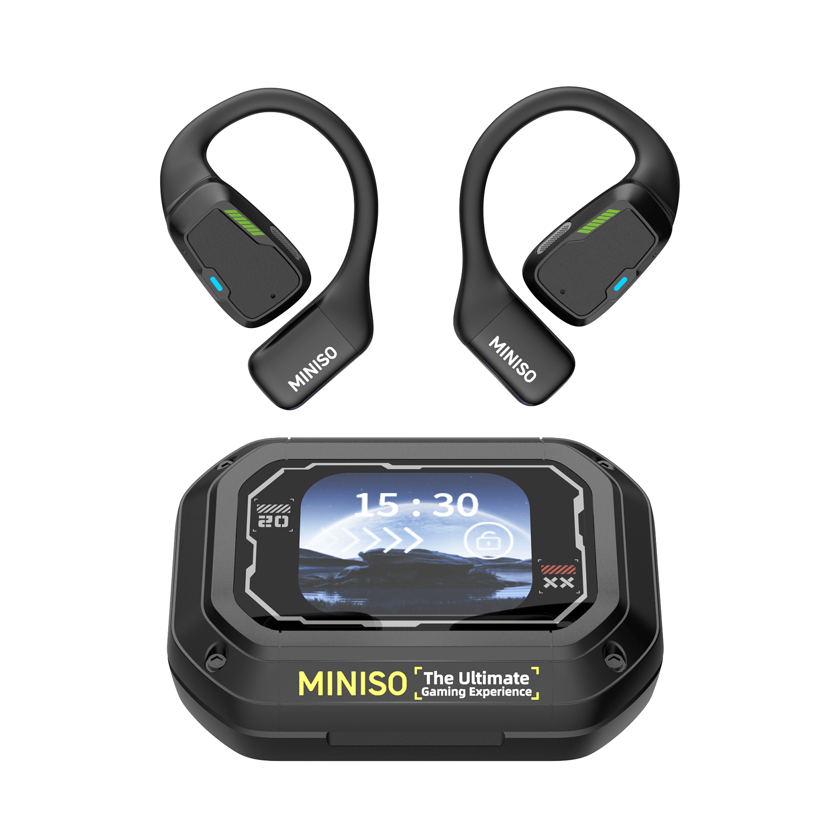 TEMU Miniso M98 Soft And Comfortable Wireless Earphones, Supporting Intelligent Translation In Over 150 Languages, 36-hour , High-definition Screen,