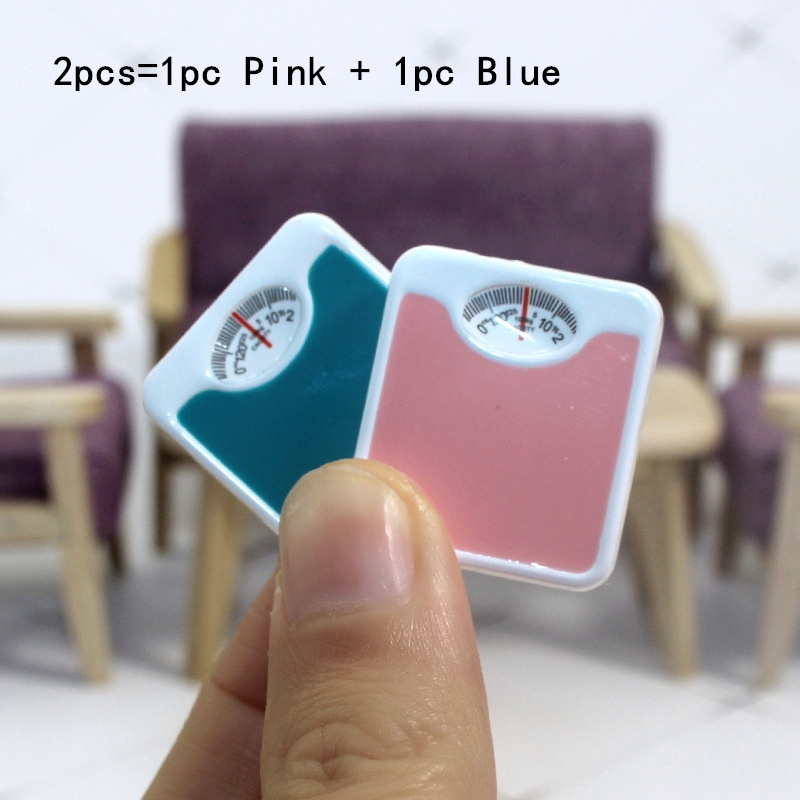 2pcs 1:12 Dollhouse Mini Scale, Mini Simulation Weight Scale, Miniature Scene Decoration, Creative Resin Dollhouse Ornament