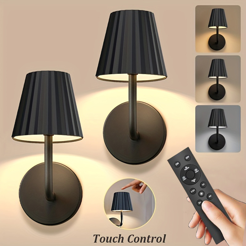 TEMU 2pcs Wall Sconce Cordless Rechargeable Battery Led Wall Lamps Dimming Lightings For Wall Painting, Living Room, Bedroom, Hallway, Gifts, Night