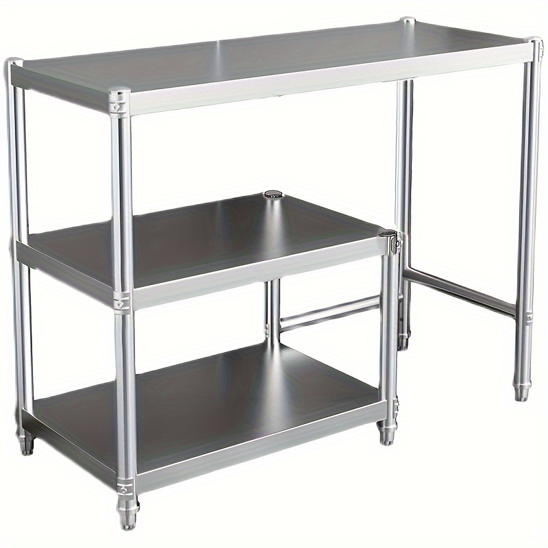 Heavy-Duty Stainless Steel Kitchen Storage Rack (Non-Food Contact) - 35.4 Inches X 31.5 Inches, Easy to Clean, Space-Saving Design - Durable Freestanding Structure for Organizing Various Kitchen Tools And Appliances