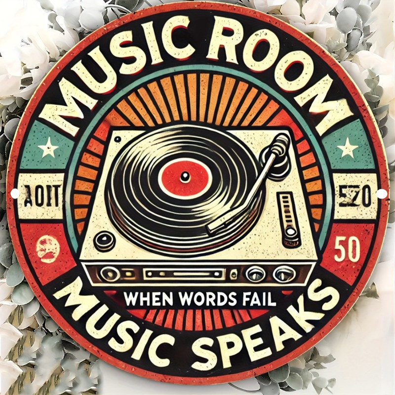 

Vintage Record Design Wooden Sign - Ideal For Music Lovers, Bedroom, Home Bar & Club Decor, Great Christmas Gift