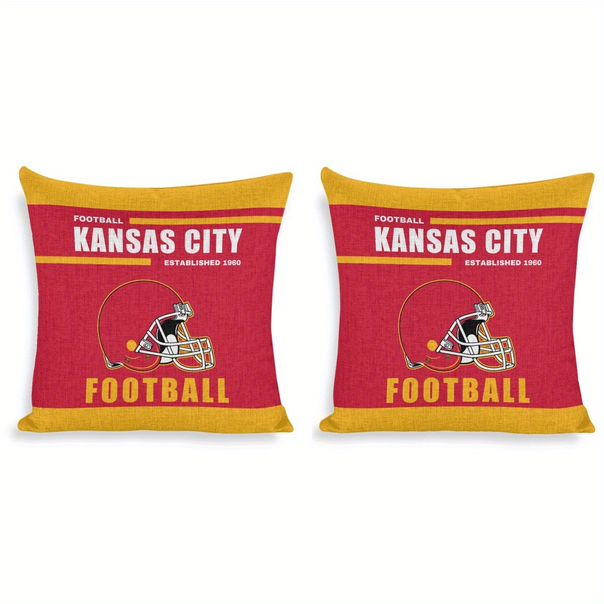 

2-pack Polyester Throw Pillow Covers, Square Knitted Sports Themed Cushion Cases For Home Decor