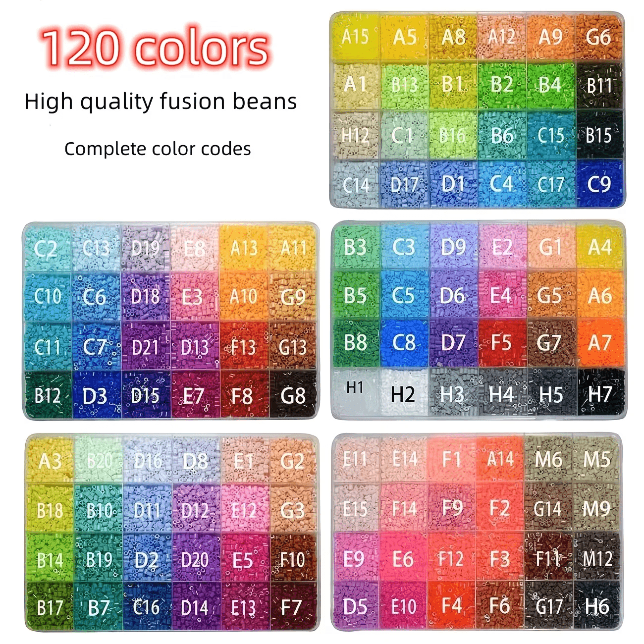 TEMU 120 Colors 2.6mm Welding Beads | Pixel Art Puzzle, Perfect Handmade Bean Bead Puzzle Gifts, A Total Of 5 Boxes, Plastic Material, About 10,