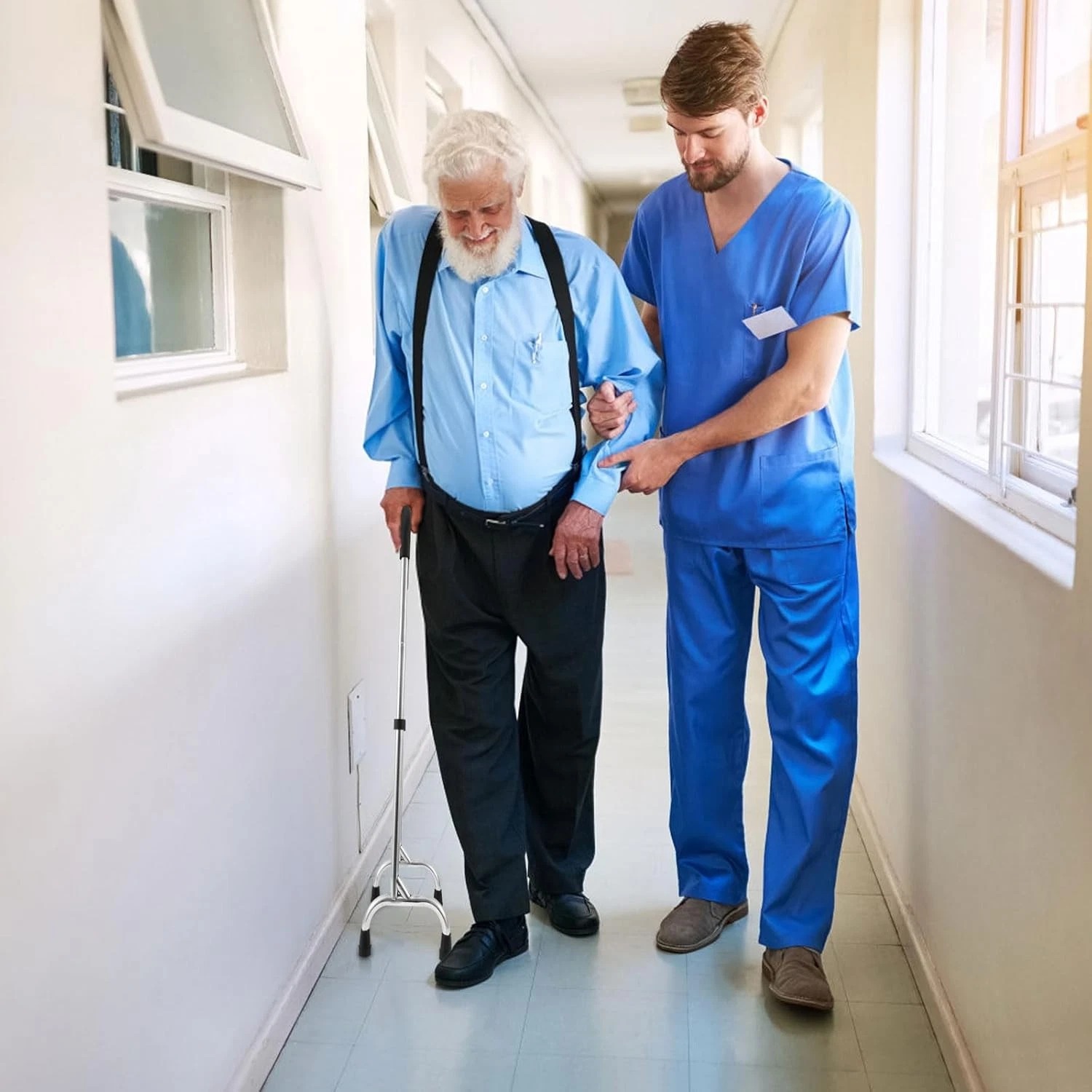 Image of Standing Aid, Standing Aid, Mobile Walking Aids, Height-adjustable Grab Bar For Seniors, 200kg Load Capacity With 8 Foot Pads Foam Padded Handle