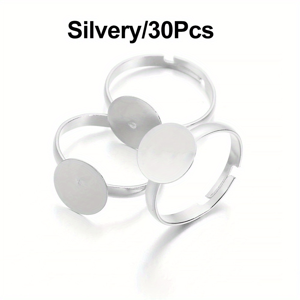 TEMU 30 pezzi/confezione Anello a disco Supporto Base per del tempo Regolabile Accessori per gioielli Forniture per di gioielli