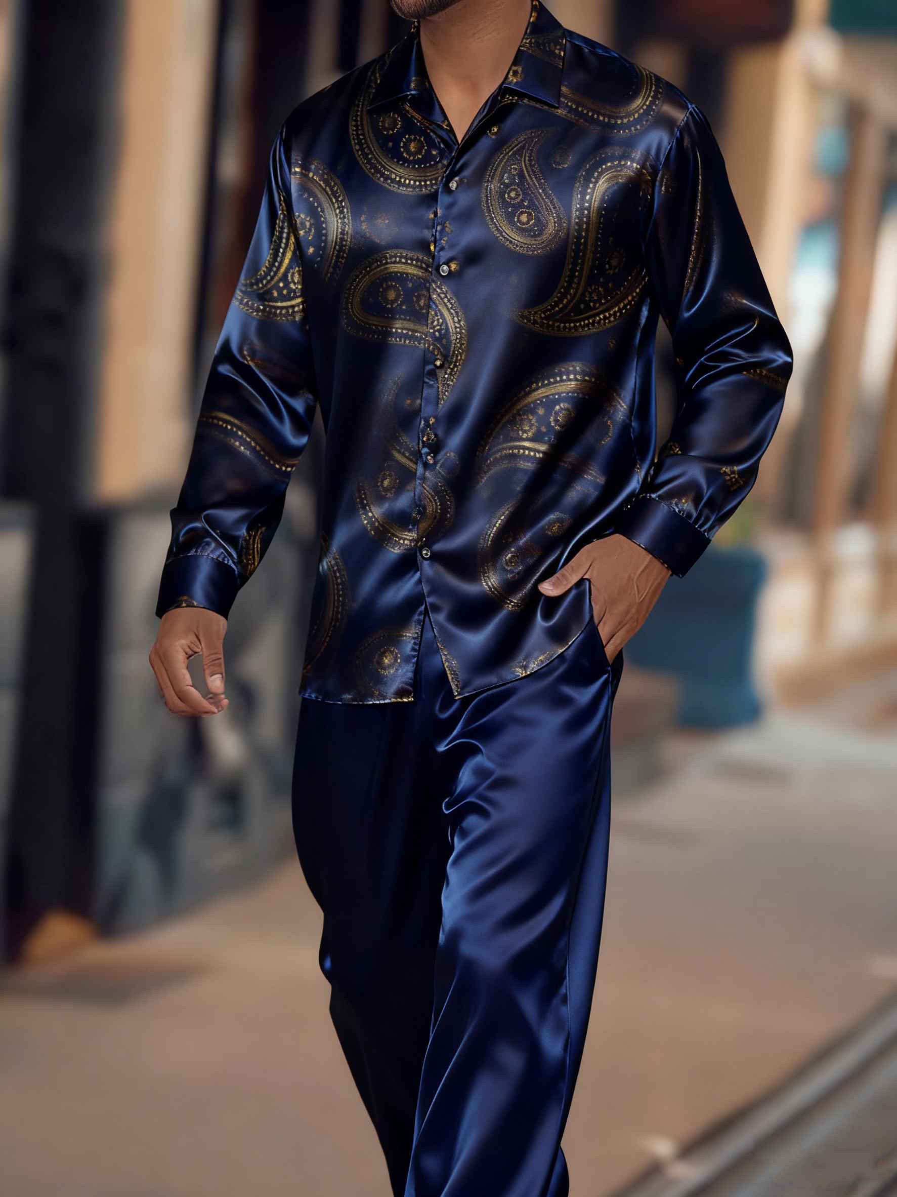 men silk pajamas sold on Temu United States