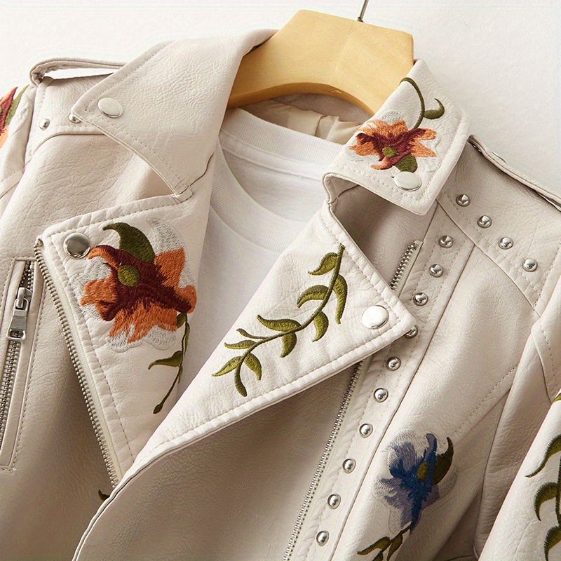 Ladies' Motorcycle Jacket with Floral