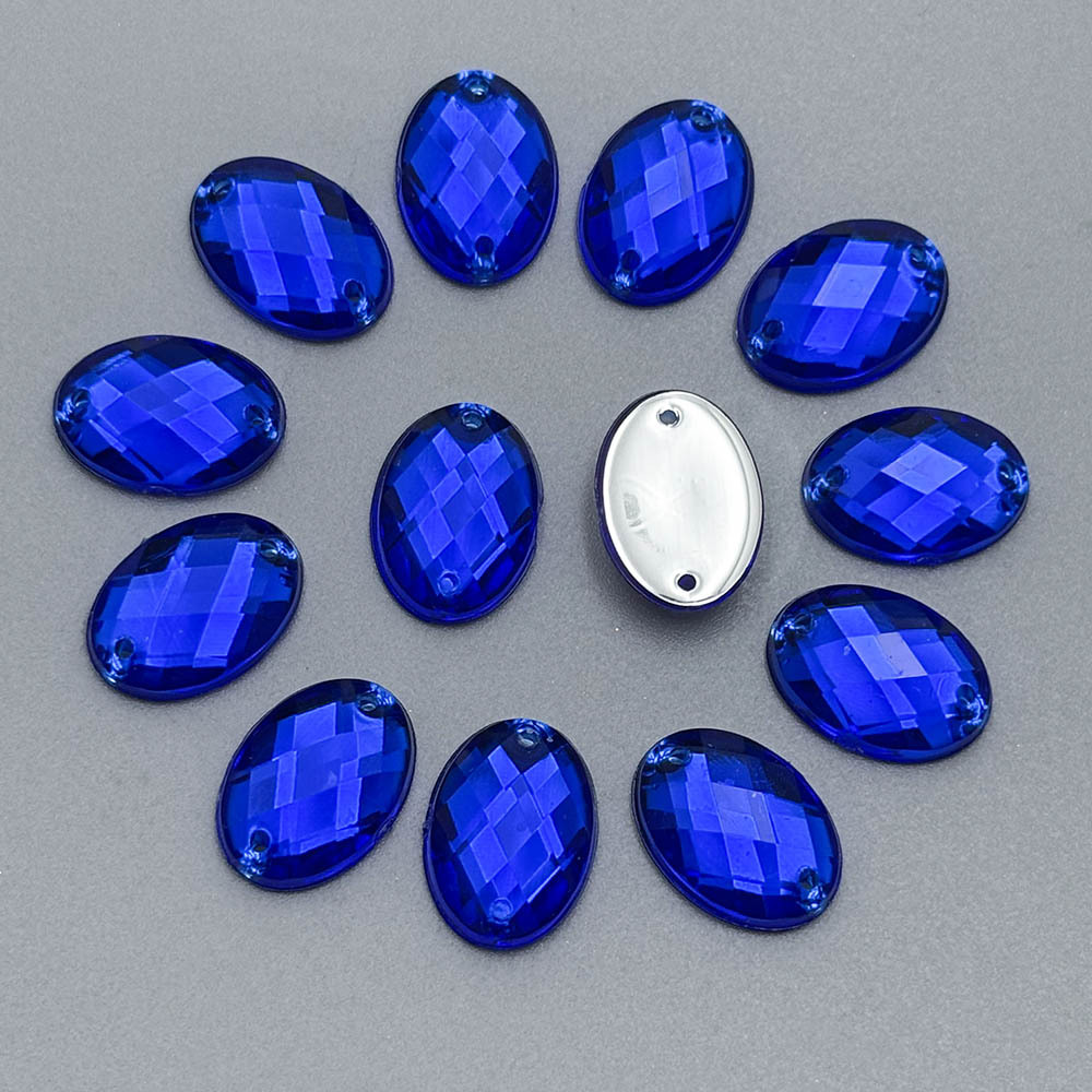 TEMU 40pcs Double Hole Oval 1.0*1.4cm Non-hole Acrylic Rhinestones Handmade Clothing Accessories Adhesive Accessories Random Color