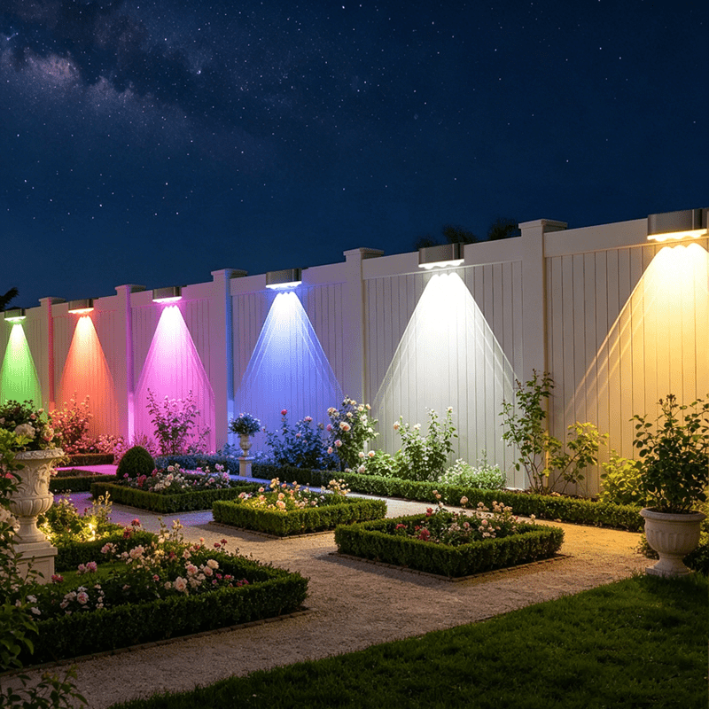 3-LED Convex Mirror Solar Wall Light with Smart Sensor