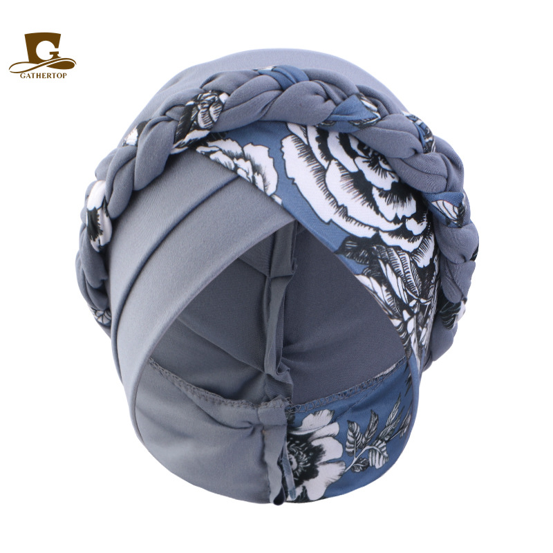 TEMU Bohemian-style Women'-tone Braided Headband Hat With Ethnic Headscarf Fabric Women' Wear Warm Casual Hat For Stylish Outfits - Multiple Styles
