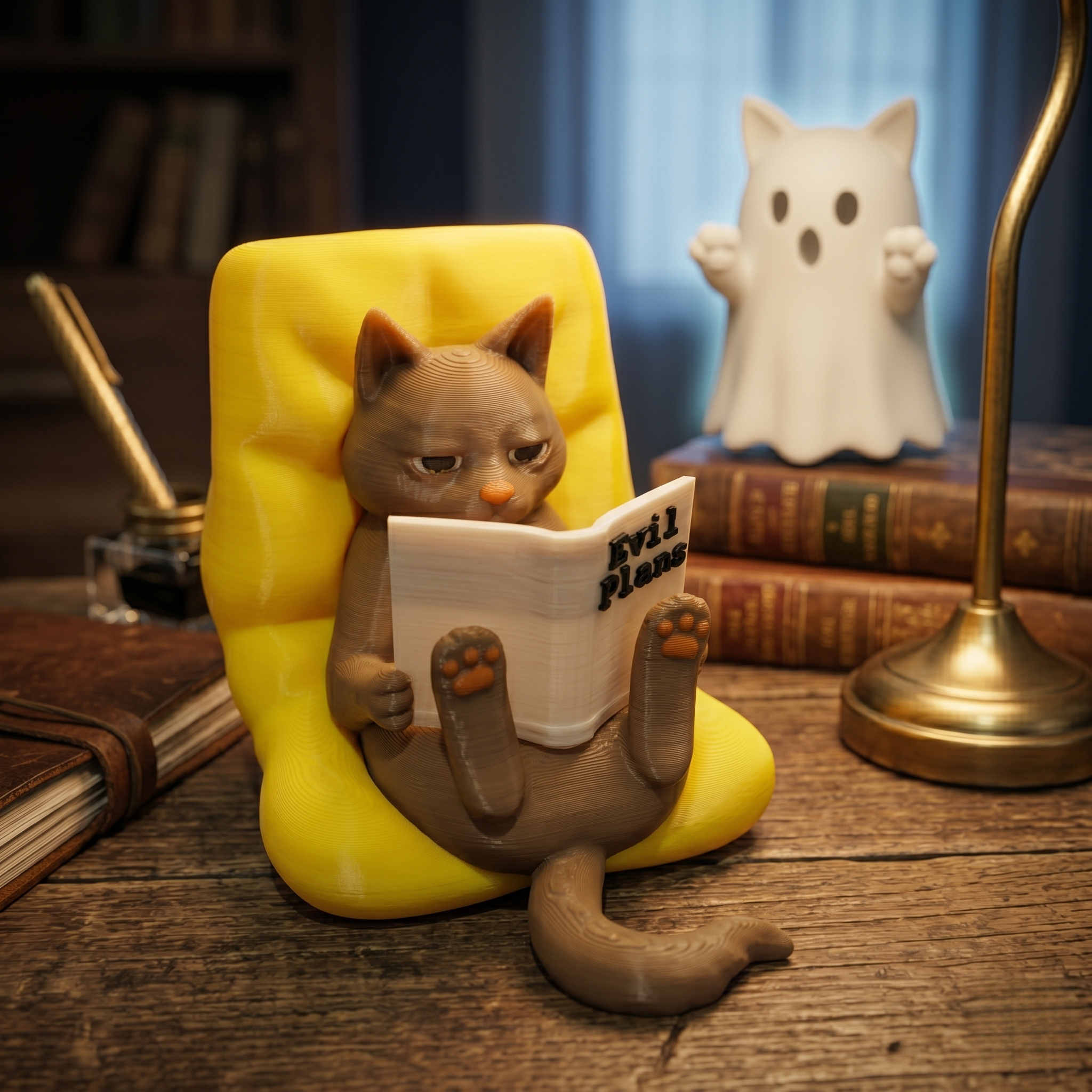 TEMU 【商品名】読書猫 レジン製像、かわいい本好きの猫の置物、多機能デスクトップオーナメント、屋内屋外の装飾、家庭の庭、庭園、美術工芸風景の装飾、家族や友人への完璧な祭り、新築祝いのギフト