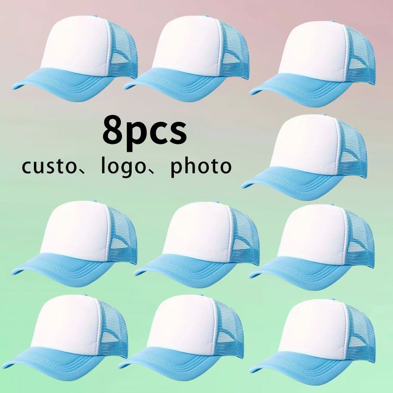 8pcs Personalized Custom Baseball Caps with Adjustable Size
