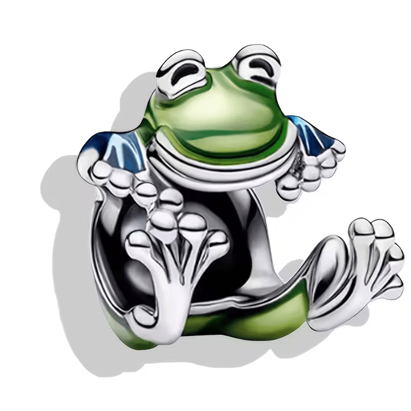 TEMU This S925 Silver-plated Frog Charm Is A Stylish And , Perfect For Making, Including Original Bracelets, Bangles, And Necklaces. It Makes A
