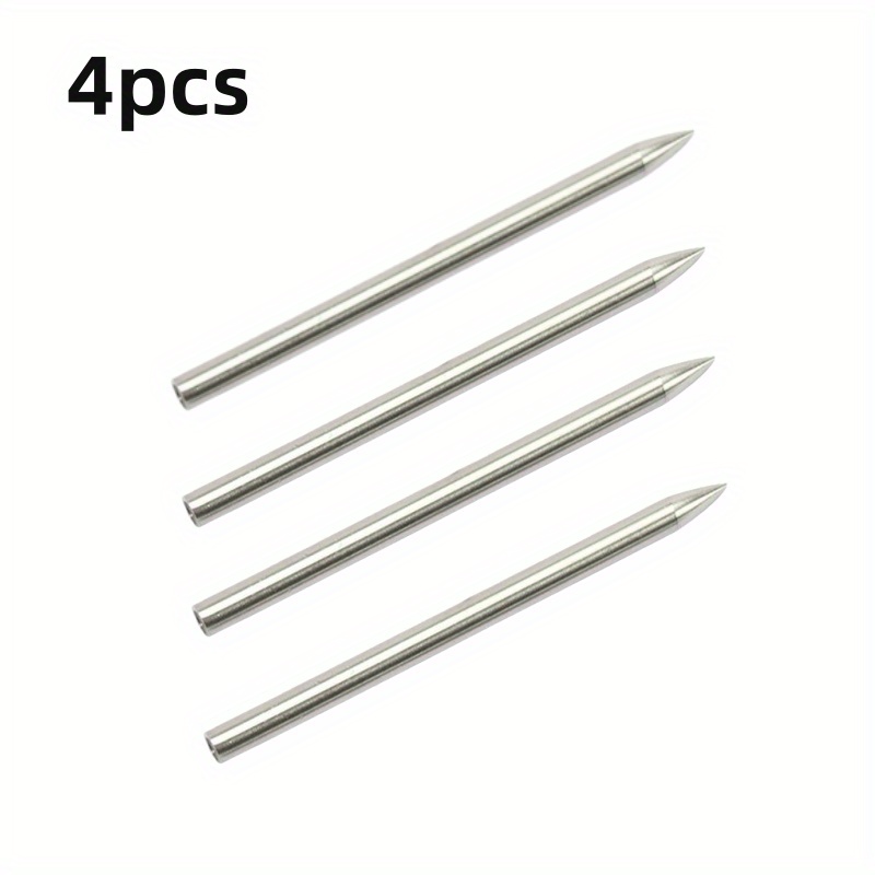 TEMU Set Of 4 Stainless Steel Needles For Paracord Weaving, Ideal For Stitching And Leather Crafting