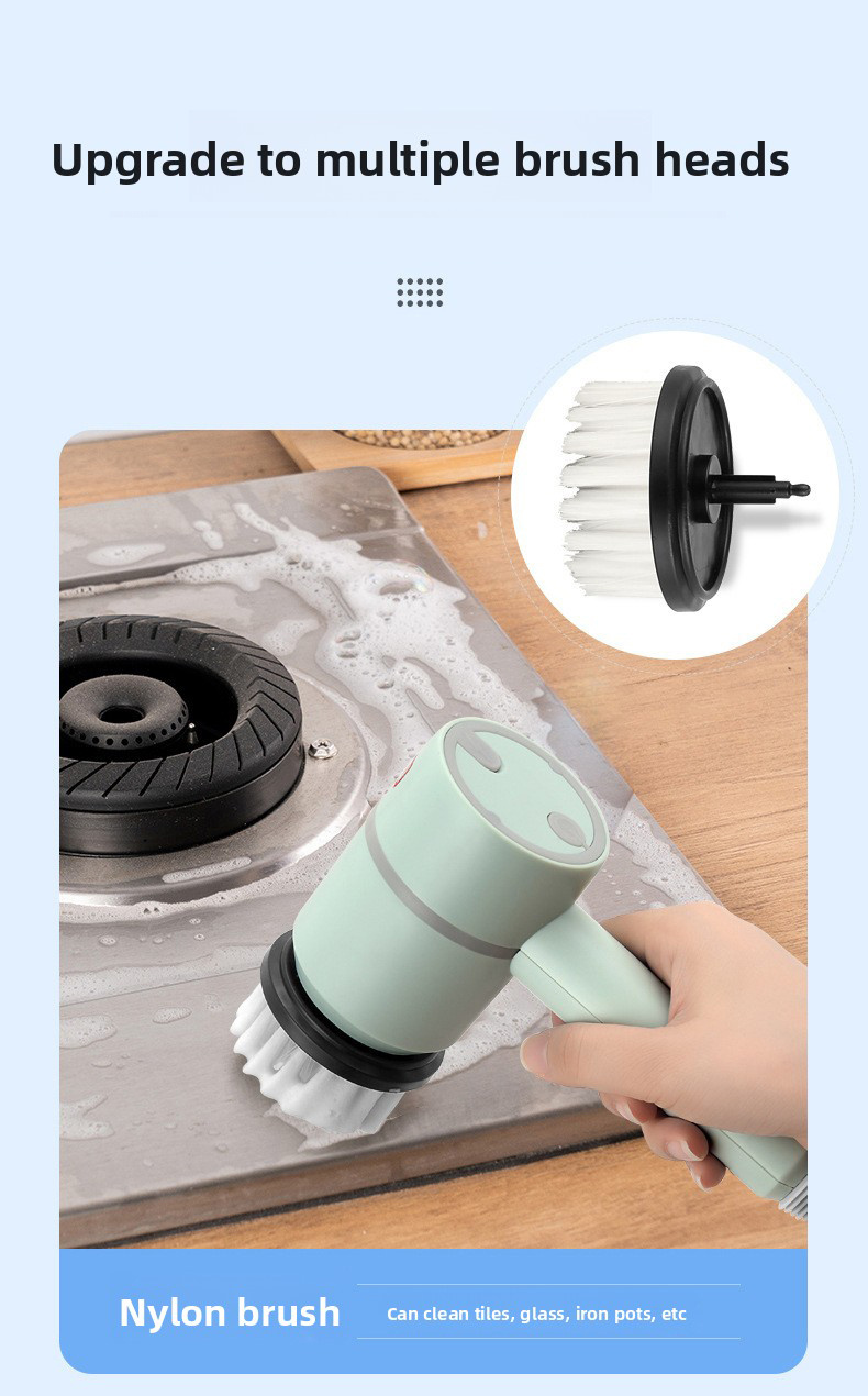 replacement electric cleaning brush long handle multi functional kitchen dishwashing bathroom shoes brush rechargeable durable   Product details 4