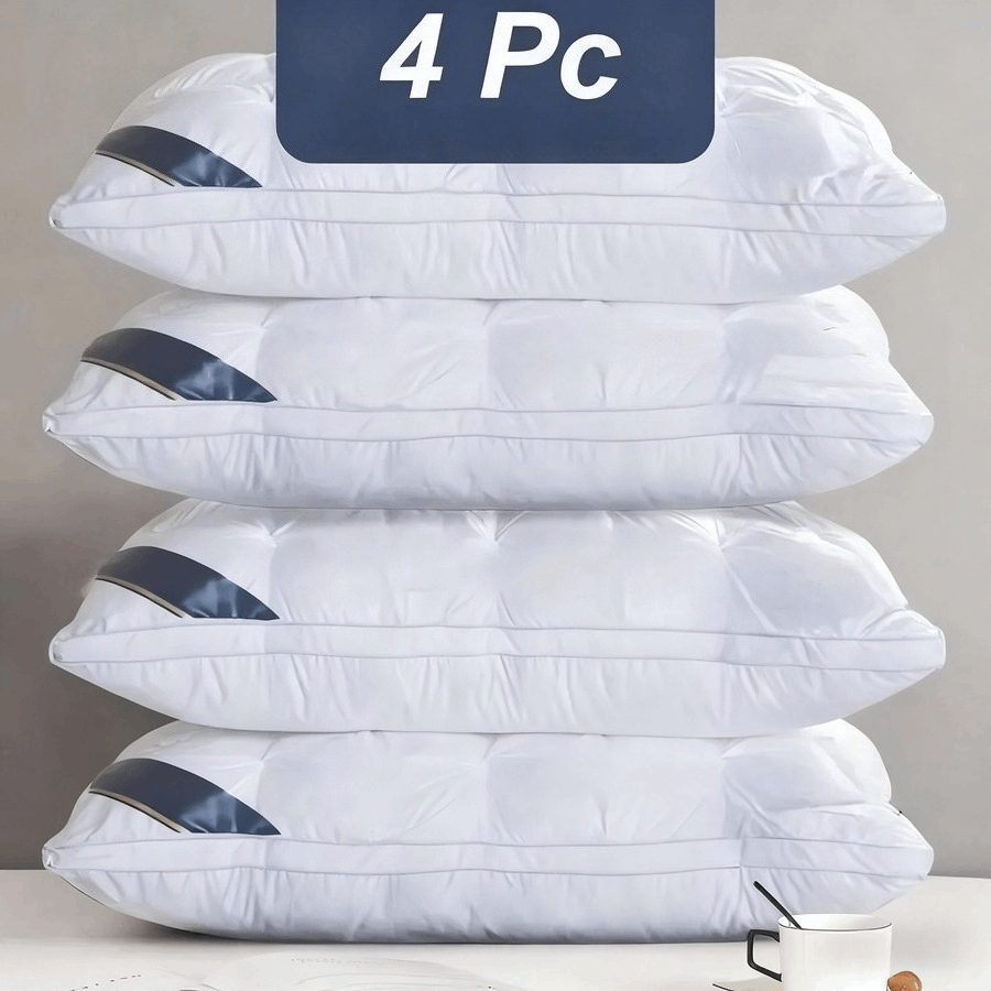 TEMU 2/4pcs Luxury Neck Support Pillow - Hotel Pillow Quality, High-density Non-collapse Core-comfortable Relax, Sleep Pillows