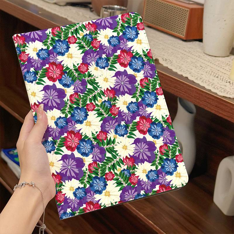 

Chic Floral Leather Tablet Case For (2020/2022), A7 Lite, A8, A9, S6 Series - Wake Support, Foldable Design