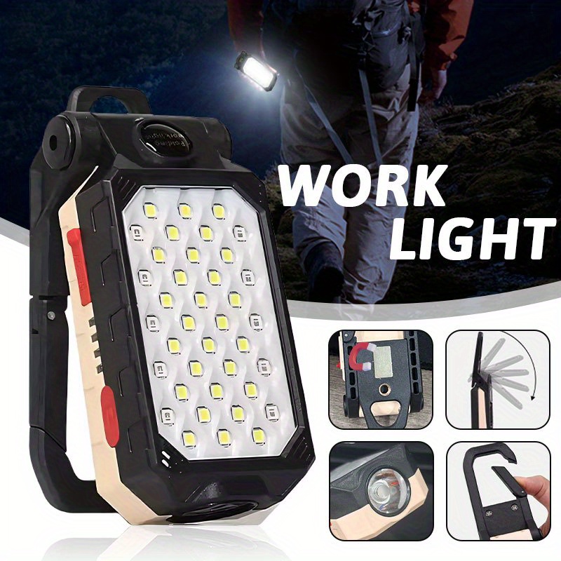 1pc   led flashlight usb rechargeable 1188     with magnetic   strobe light adjustable angle hook 18650 lithium battery powered portable   work light for camping hiking emergency   emergency lighting   reliable construction   flashlight construction workers Product details 2