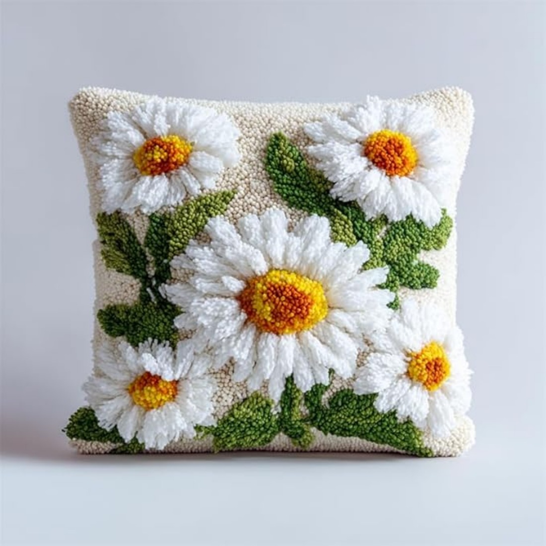 Image of Diy Latch Hook Craft Kits For Adults Suitable For Beginners With Pre-printed Cushion Pillowcase - 17in Square Latch Cushion Pcs, Multicolor Hooking, Yarn For Decor, Knotting Supplies