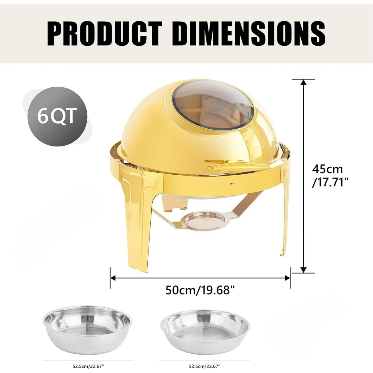 TEMU Complete Buffet Set Of High-quality Stainless Steel Chafing Dishes, Featuring A Sturdy Frame, Ideal For Catering At Parties And Weddings,